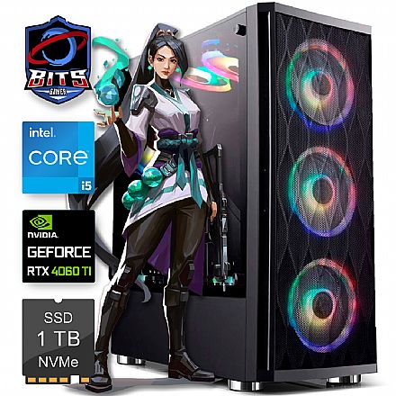 PC Gamer Bits 2024 - Intel i5 14400F, 32GB, SSD 1TB, GeForce RTX 4060Ti 16GB