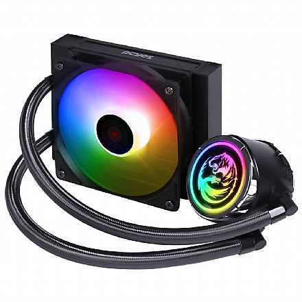 Water Cooler PCYes Nix 2 aRGB (AMD / Intel) - 120mm - Iluminação aRGB - Preto - PCYWCNIX120
