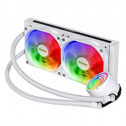 Water Cooler PCYes Nix 2 White aRGB (AMD / Intel) - 240mm - Iluminação aRGB - Branco - PCYWCNIX240W