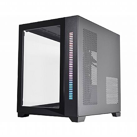 Gabinete Gamer K-Mex Space Z1 02AD - Lateral e Frontal em Vidro Temperado - USB 3.0 - Iluminação LED - Micro ATX - Preto