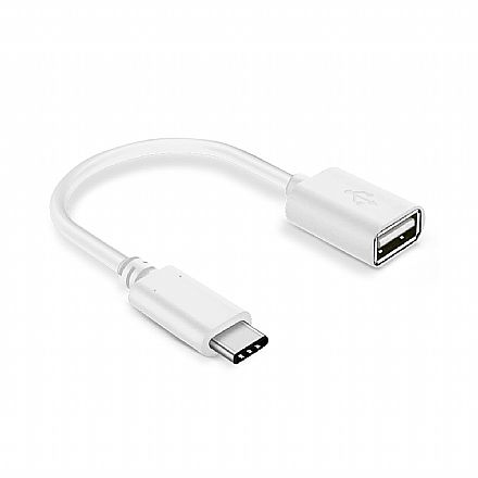 Cabo OTG USB-C para USB 2.0 Fêmea - USB Tipo C - Branco - Comtac 20129417