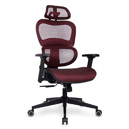 Cadeira de Escritório DT3 Alera Red - Suporte Lombar AWS - Encosto Reclinável 132° - Apoio de Cabeça Ajustável - Vermelha - 13426-6