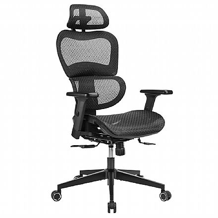 Cadeira de Escritório DT3 Alera+ Black - Assento Deslizável - Encosto Reclinável 132° - Apoio de Cabeça Ajustável - Preta - 13719-1