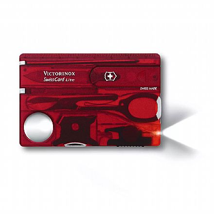 Canivete Victorinox Swiss Card Lite - com 13 funções - Vermelho - 0.7300.T
