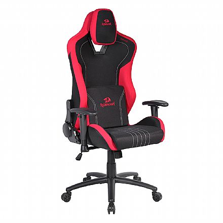 Cadeira Gamer Redragon Heth - Apoio de Braço Ajustável - Encosto Reclinável 180° - Preta e Vermelha - C313-BR