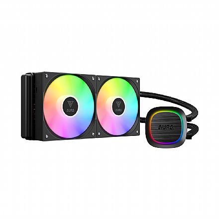 Water Cooler Gamdias Aura GL240 V2 (AMD / Intel) - 240mm - Iluminação aRGB - Preto
