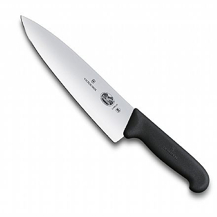 Faca Victorinox Chef Profissional - Lâmina Extremamente Afiada - Certificação NSF - 20 cm - Preta - 5.2063.20