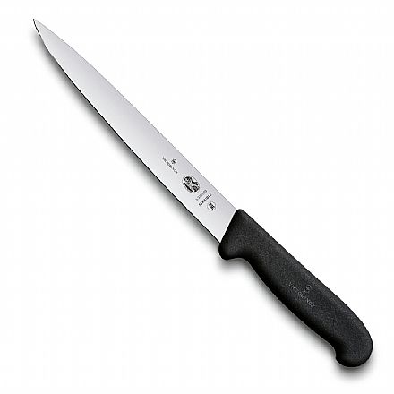 Faca Victorinox Chef Profissional - Lâmina Extremamente Afiada - para Filetar - Certificação NSF - 20 cm - Preta - 5.3703.20