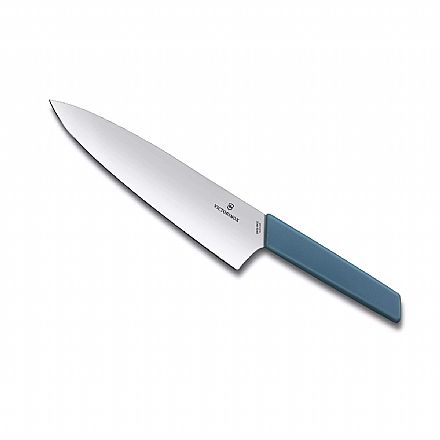 Faca Victorinox Chef Swiss Modern - Lâmina Reta Lisa - 20 cm - Azul - 6.9016.202B