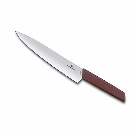 Faca Victorinox Chef Swiss Modern - Lâmina Reta Lisa - 22 cm - Marrom - 6.9016.221B