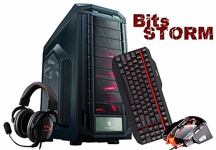Computador Gamer Bits Storm - Intel® Core i7, 16GB DDR4, HD 1TB, SSD 480GB, GTX 1080 8GB, Water Cooler, Kit Gamer Teclado e mouse
