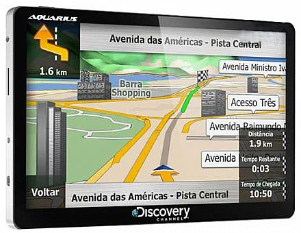 GPS Discovery Channel - Aquarius - Tela 4.3" Slim - Mapa 3D - MTC 2420