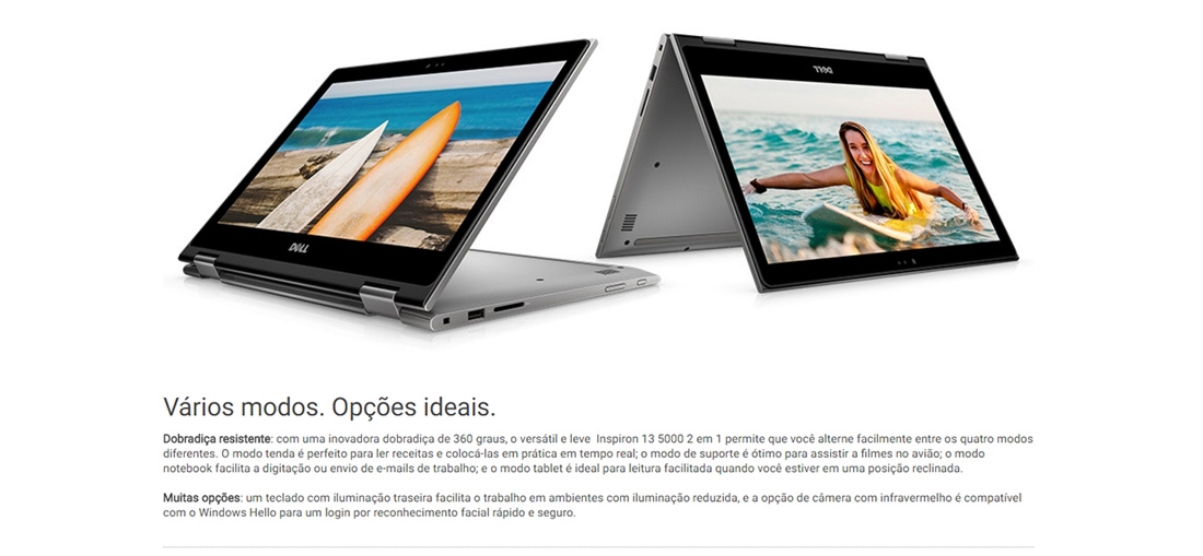 Notebook Dell Inspiron i13-5378-A15C 2 em 1 Tela 13.3