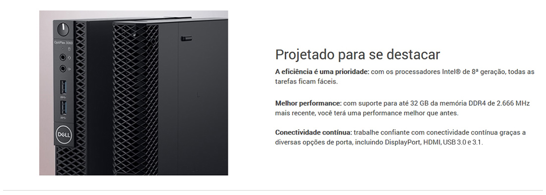 Computador Dell OptiPlex 3060 Micro Intel i7 8700T, 16GB, SSD