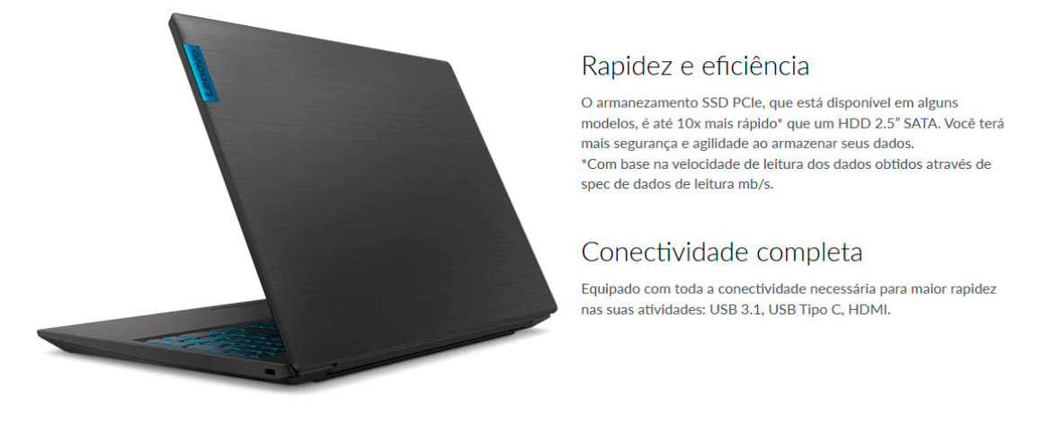 Notebook Lenovo Gamer Ideapad L340 Tela 15.6 Notebook Lenovo Gamer Ideapad L340 Tela 15.6