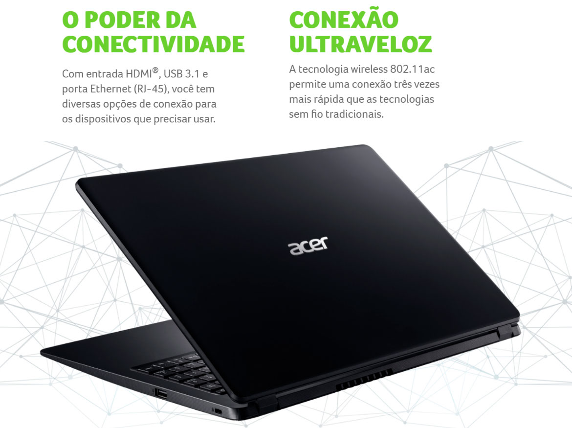 Teclado Acer Aspire 3 A315-42g-r6fz Padrão Português Brasil Cor Preto