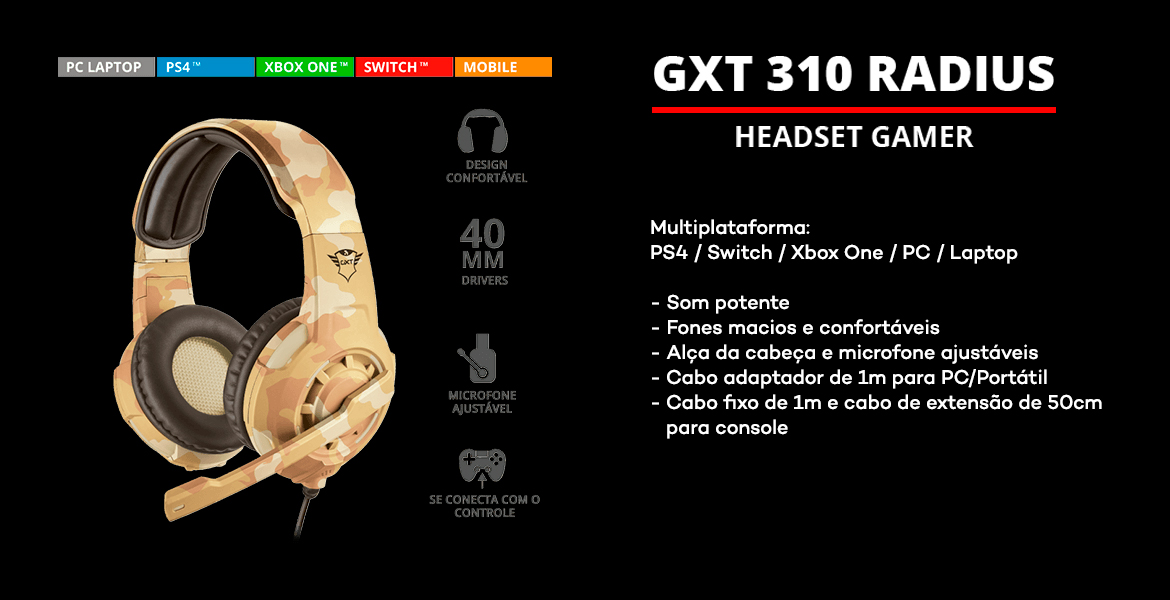 Headset Gamer Trust GXT 310D Radius 