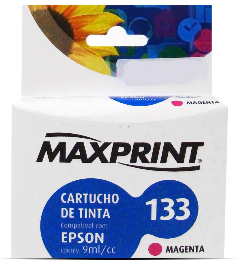Cartucho compatível Epson 133 Magenta - T133320 - Maxprint 6111133 - para Epson Stylus T22/ T25/ TX120/ TX123/ TX125/ TX235W/ TX420W/ TX320F - Outlet