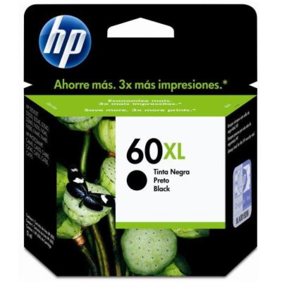 Cartucho HP 60XL Preto - CC641WB - Para HP Deskjet D1660 / D2530 / D2545 / D2560 / D2660 / F4280 / F4480 / Photosmart C4680 / C4780