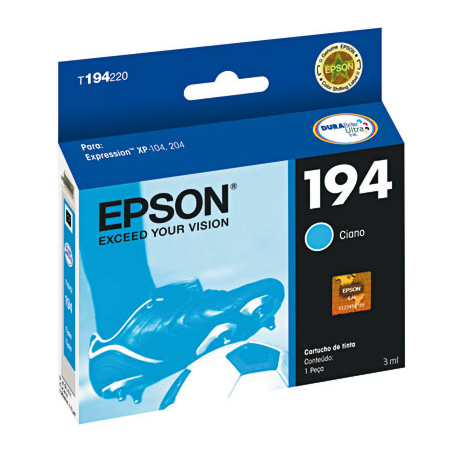 Cartucho Epson 194 Colorido Ciano - T194220-BR - para Epson Expression XP-204