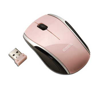 Mouse sem Fio K-Mex MA-C333 Rosa/Preto - USB 2.4 GHz - 1000dpi