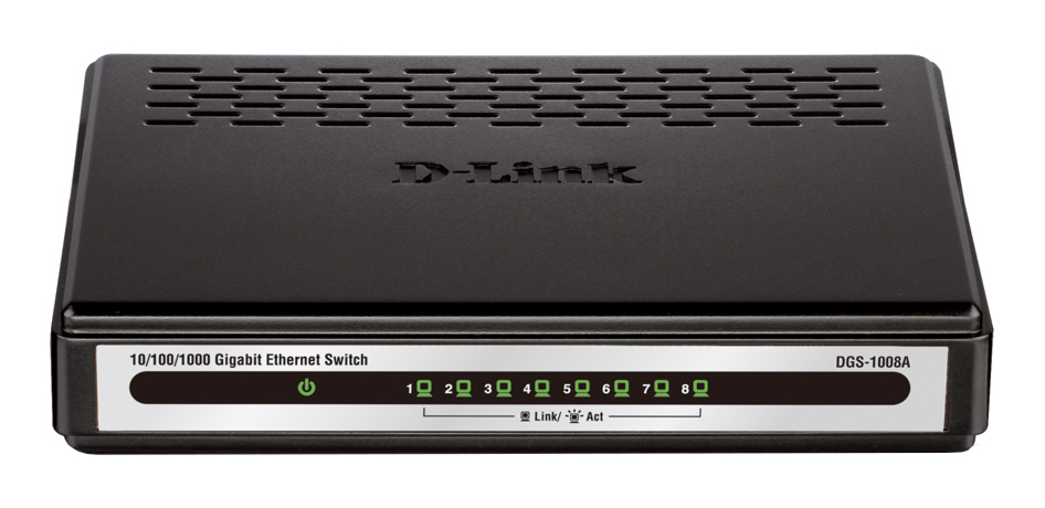 Switch 8 portas D-Link DGS-1008A - Gigabit