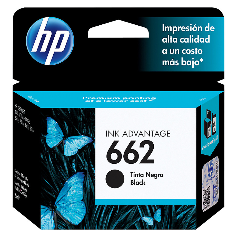 Cartucho HP 662 Preto - CZ103AB - Para Deskjet 1515 / 1516 / 2545 / 2546 / 2646 / 3546 / 4646