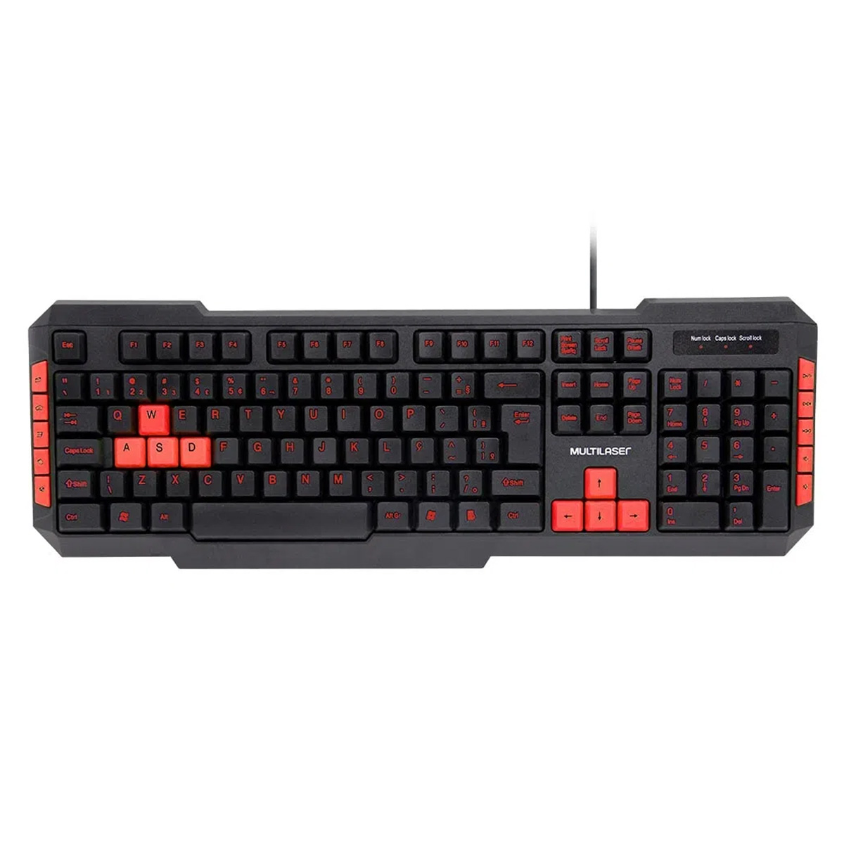 Teclado USB Multimídia Gamer Multilaser TC160 - Teclas Direcionais em Vermelho