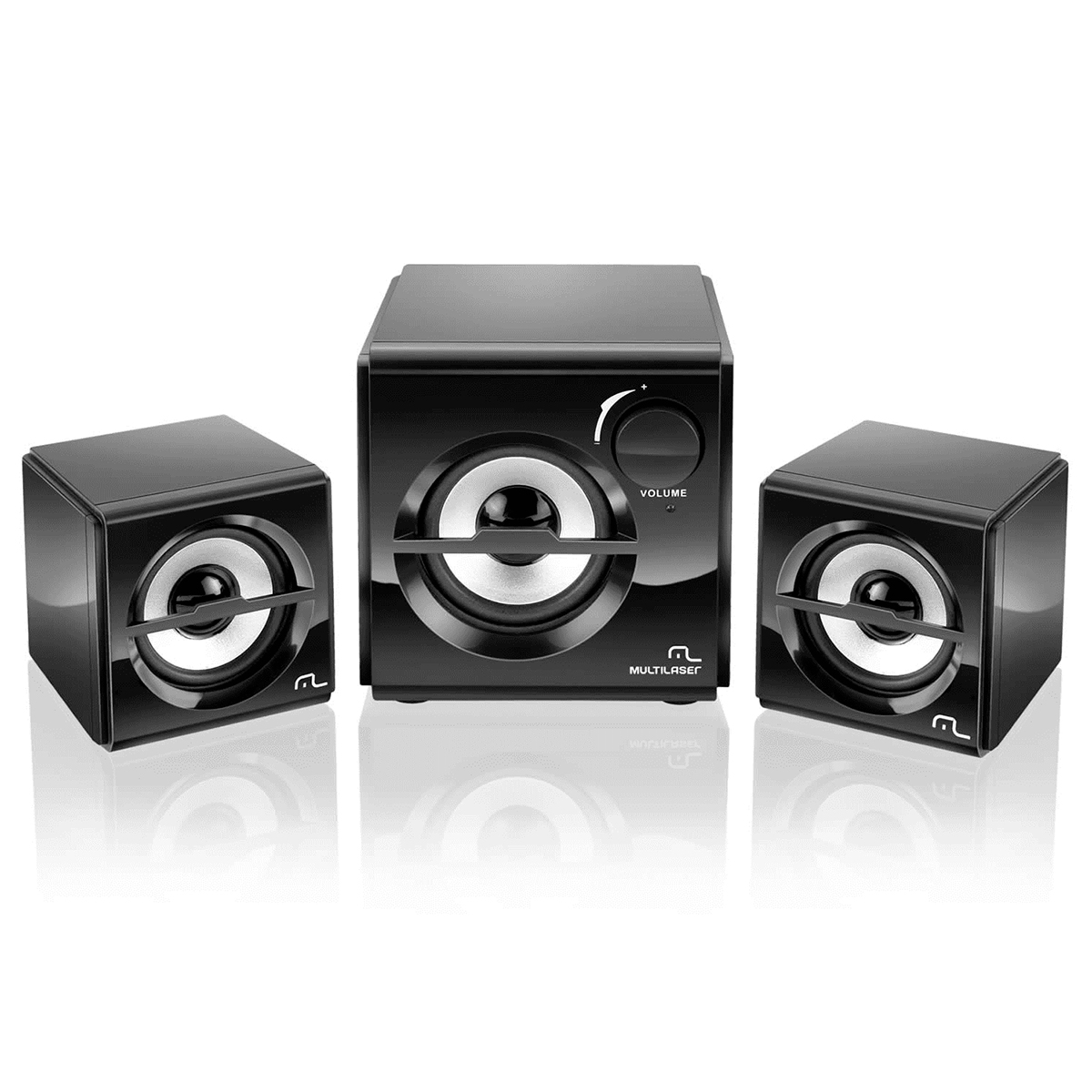 Caixa de Som 2.1 Multilaser SP081 - 10W RMS - USB - Preto