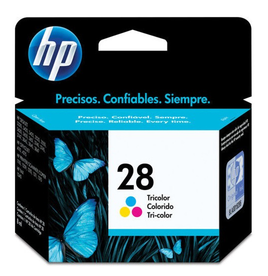 Cartucho HP 28 Colorido - C8728AB - para 1110/ 1215/ 1315/ 2110/ 2150/ 2210/ 3320/ 3420/ 3450/ 3535/ 3550/ 3620/ 3650/ 3740/ 3840/ 4110/ 4115/ 4215/ 5150/ 5160/ 5460/ 5650/ 5850/ 6110