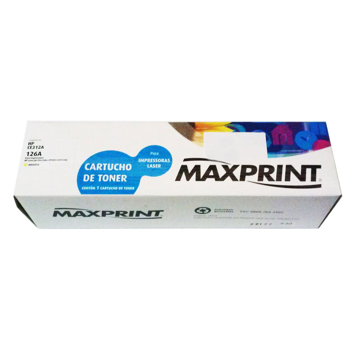 Toner compatível HP 126A Amarelo - CE312A - Maxprint - Para HP Color Laserjet M175NW / M175A / M176N / M275NW / M177FW / CP1025