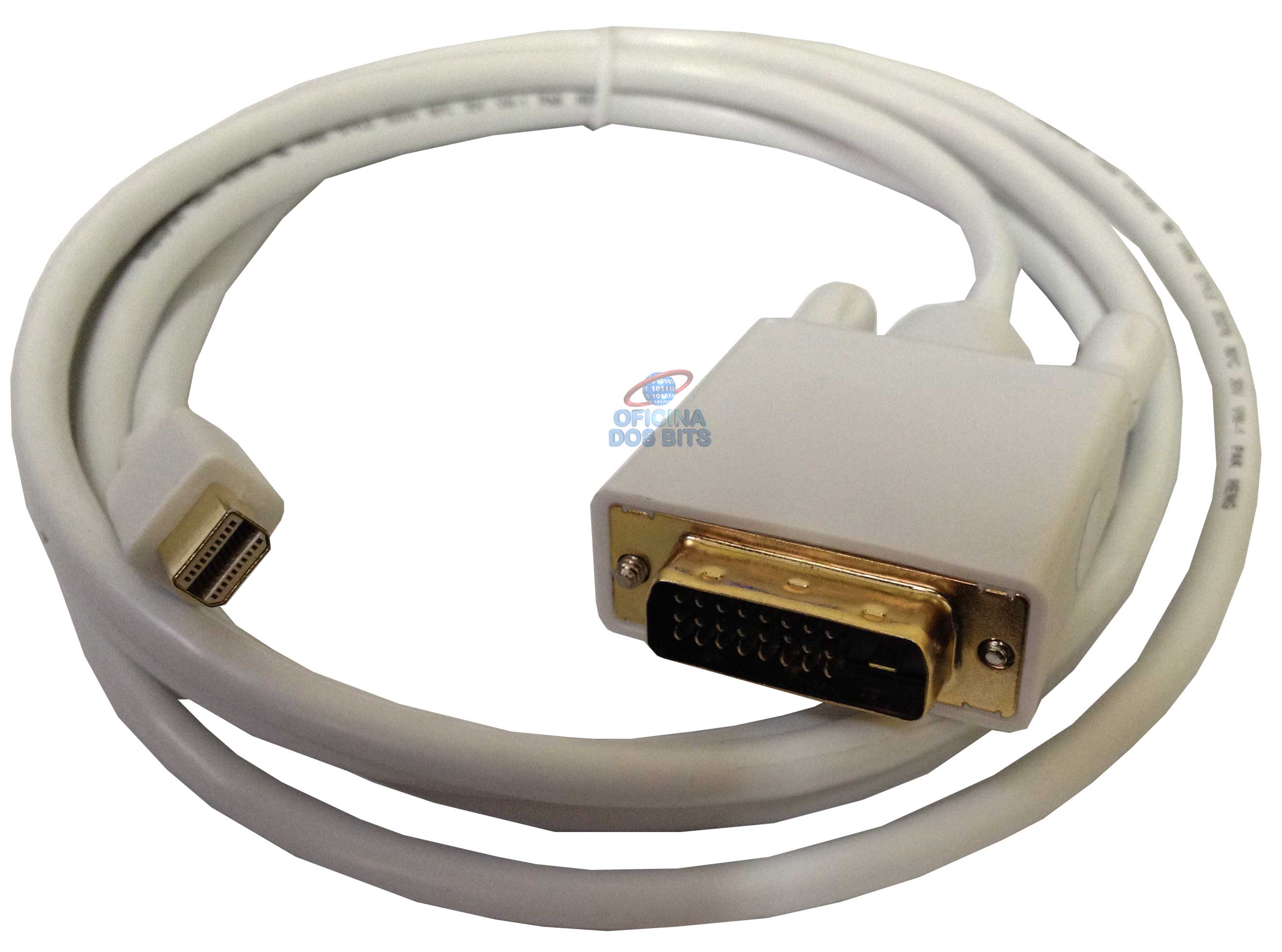 Cabo Conversor Mini DisplayPort para DVI-D - 1,8 metros - 24+1 Pinos (Mini DisplayPort M X DVI-D M)
