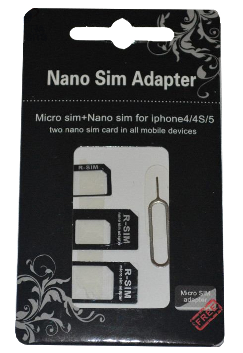 Kit Adaptador de Chip GSM Nano Micro Sim - 3 em 1 - AD0195