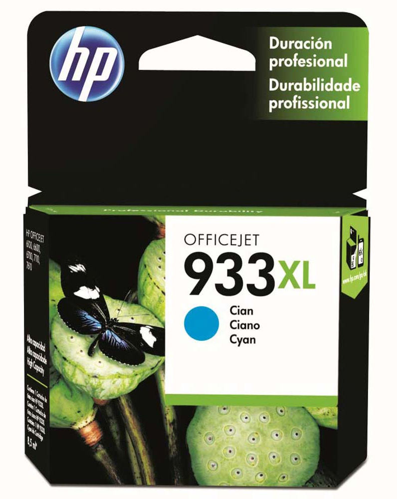 Cartucho HP 933 XL Ciano - CN054AL - Para HP Officejet 7110 / 7610 / 7612