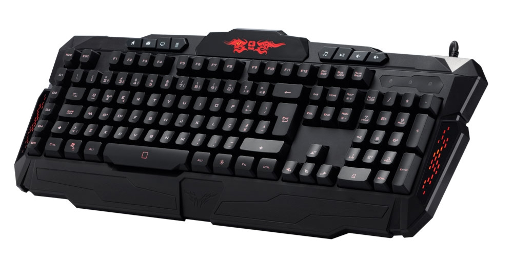 Teclado Gamer C3Tech - 5 teclas programáveis - 1ms - KG-100 BK