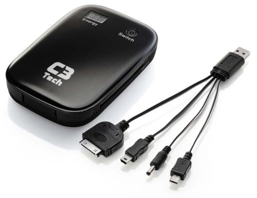 Power Bank Carregador Portátil C3Tech UC-6000BK - Bateria Externa 6000mAh - USB - para Smartphones, Tablets - Preto