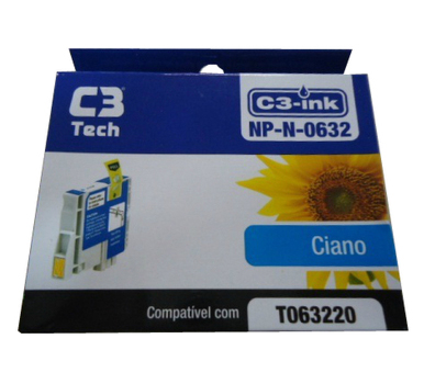 Cartucho compatível Epson T0632 Ciano - C3 Tech NP-N-0632 - para Epson Stylus C67 / C87 / CX3700 / CX4100 / CX4700 / CX7700