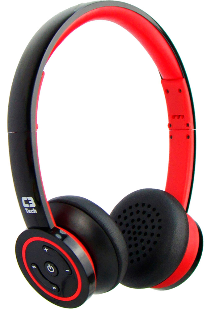 Fone de Ouvido Bluetooth C3Tech H-W955B RD - Vermelho e Preto