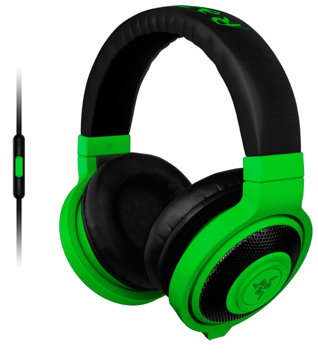 Fone de Ouvido Razer Kraken Neon - com Microfone destacável - com Controle de Volume - Conector P2 - Verde - RZ04-01400100-R3U1