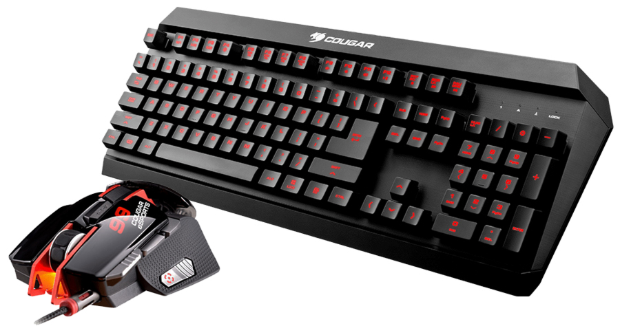 Kit Teclado e Mouse Gamer Cougar - Teclado Híbrido Mecânico - ANSI - 8200dpi - Mouse 8 Botões - com Iluminação LED