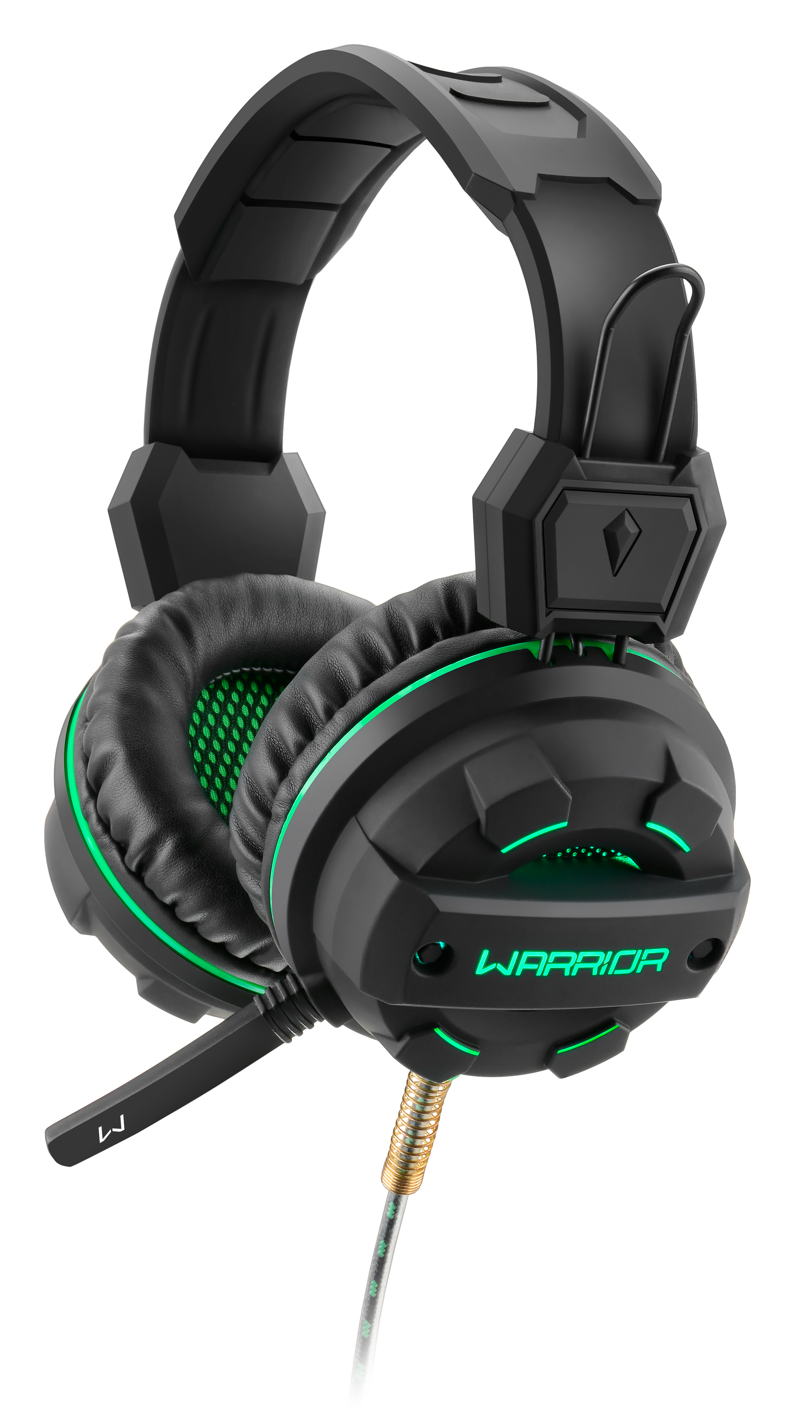 Headset Gamer Multilaser Warrior PH143 - com Microfone - LED Verde - Conector P2 e USB - Preto