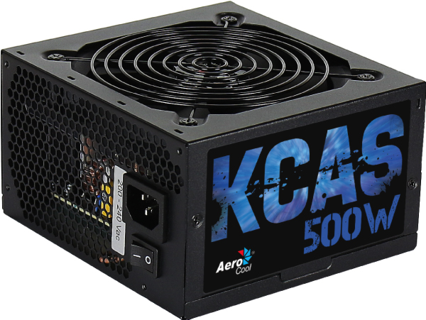 Fonte 500W AeroCool KCAS 500 - PFC Ativo - Eficiência 85% - 80 PLUS® Bronze - KCAS-500W