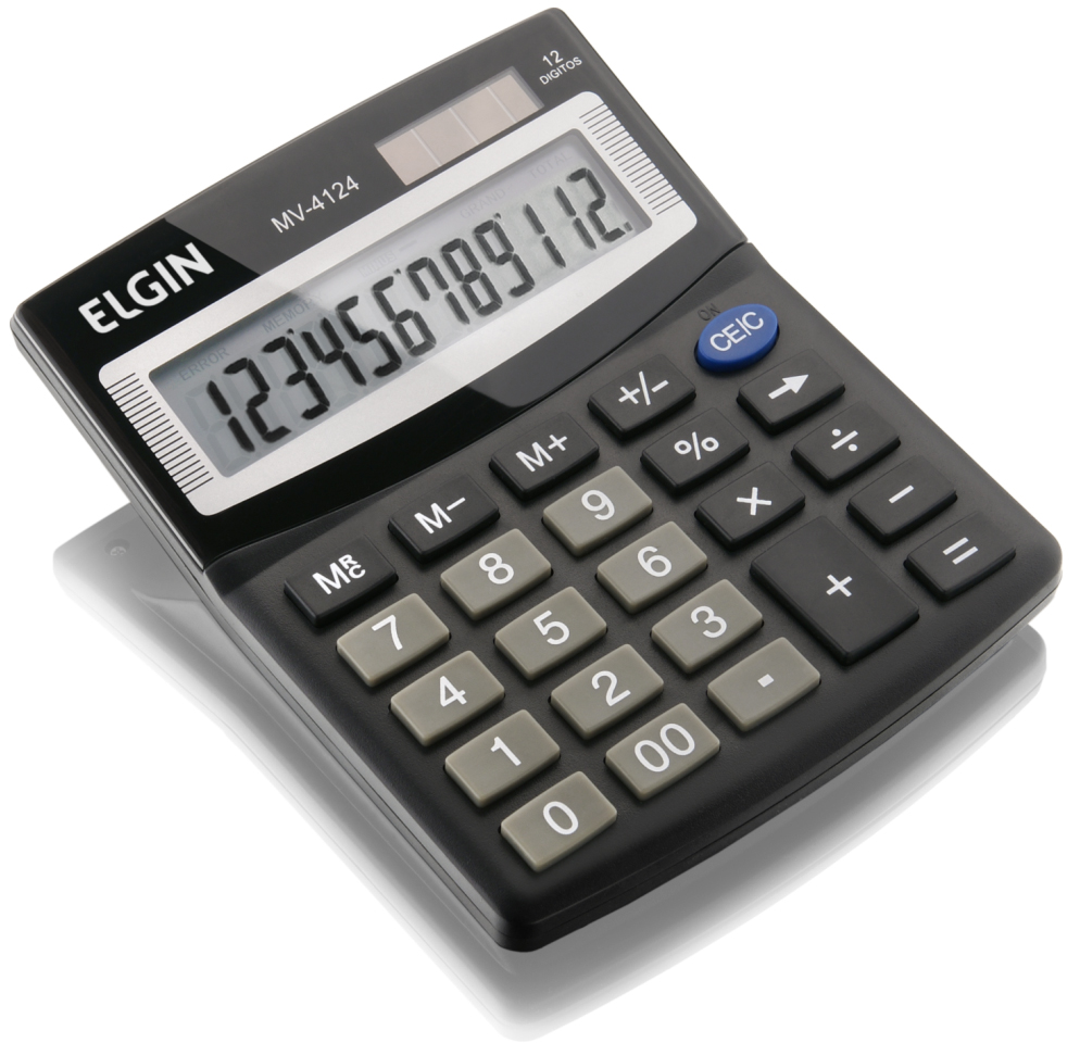 Calculadora de Mesa Elgin MV 4124 - Alimentação Solar e Bateria - 42MV41240000