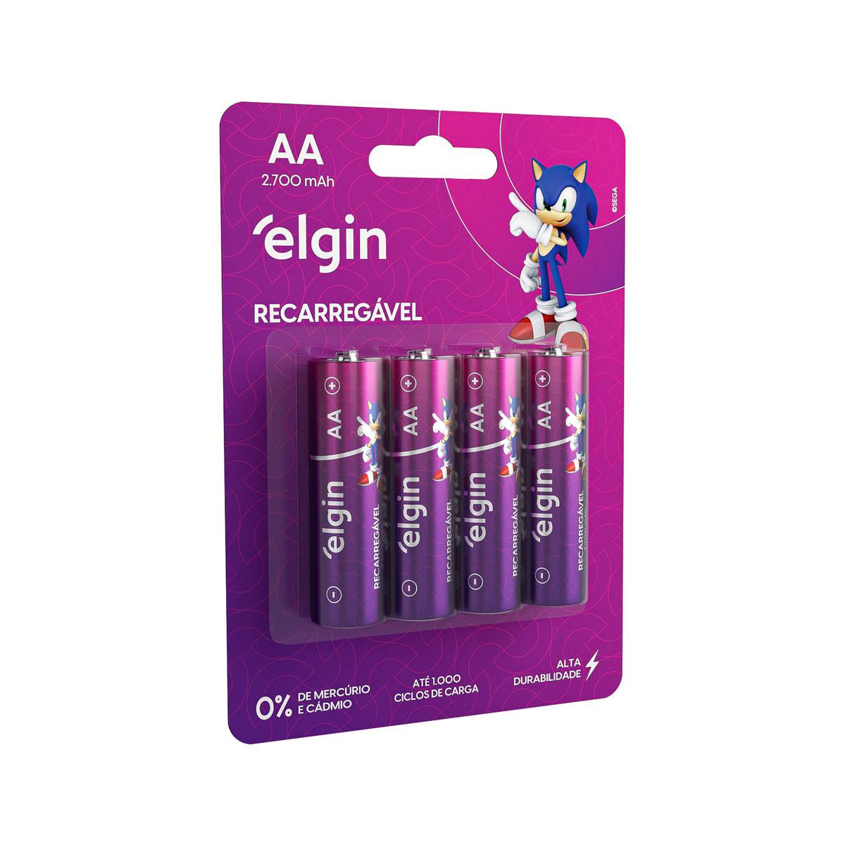 Pilha Recarregável AA Elgin 82175 - 2700mAh - 4 unidades