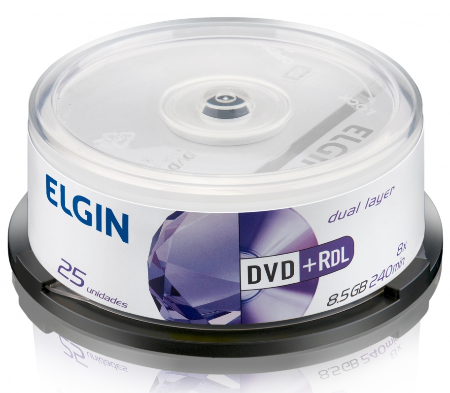 DVD+R DL 8.5GB 8x - Dual Layer - com 25 unidades - Elgin 82095