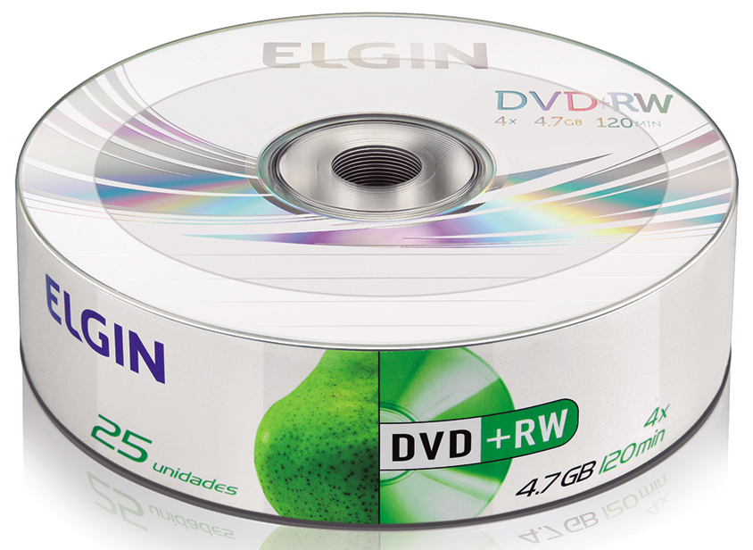 DVD+RW 4.7GB 4x - Regravável - com 25 unidades - Elgin 82085