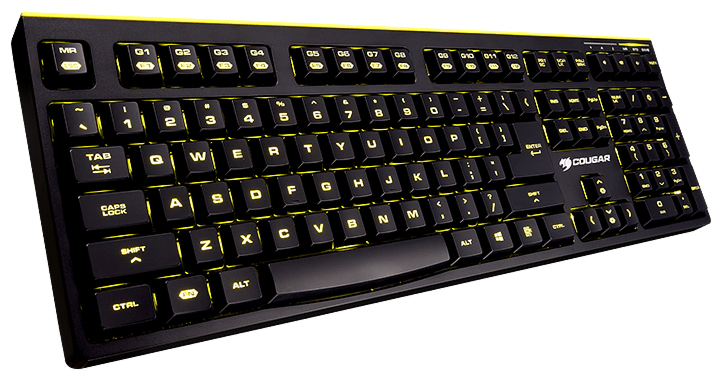 Teclado Gamer Cougar 300K - ANSI - 1ms - com iluminação - Preto e Amarelo