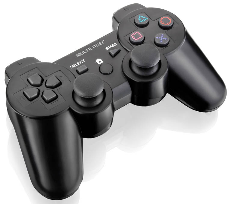 Joystick Multilaser JoyPad Dual Shock Sem Fio - Para PS2/PS3 e PC - JS072