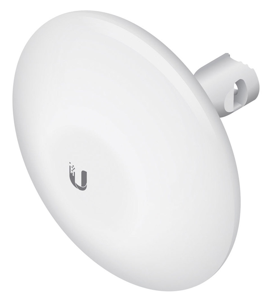 CPE Ubiquiti NanoBeam M5 airMAX - 5 GHz - Antena 16 dBi - 1 porta PoE 100Mbps - Alcance de até 10km - Throughput TCP efetivo de até 150Mbps - NBE-M5-16