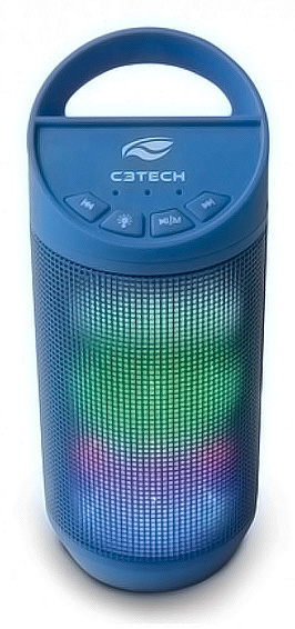 Caixa de Som Bluetooth C3Tech Beat SP-B50BL - 8W - com LED - Azul